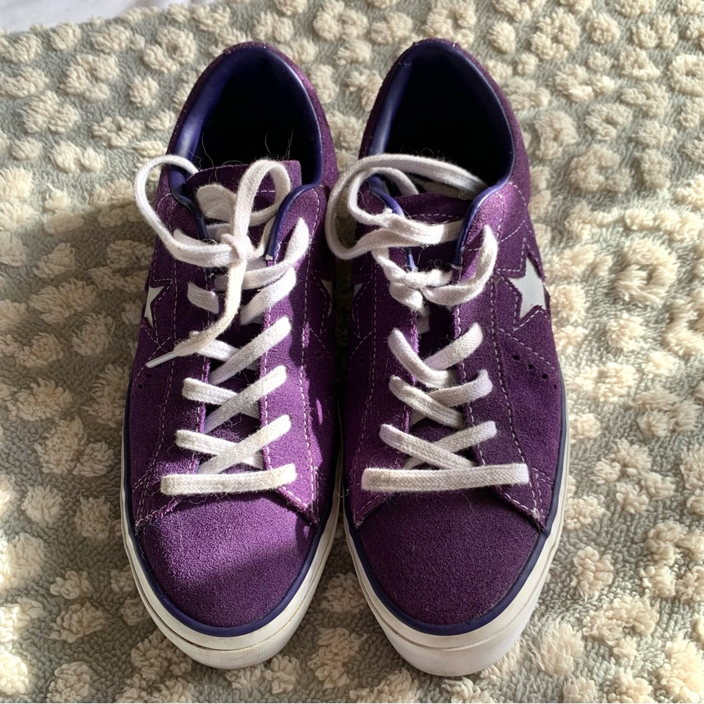 Women's Purple Suede Lace-Up Sneakers Converse